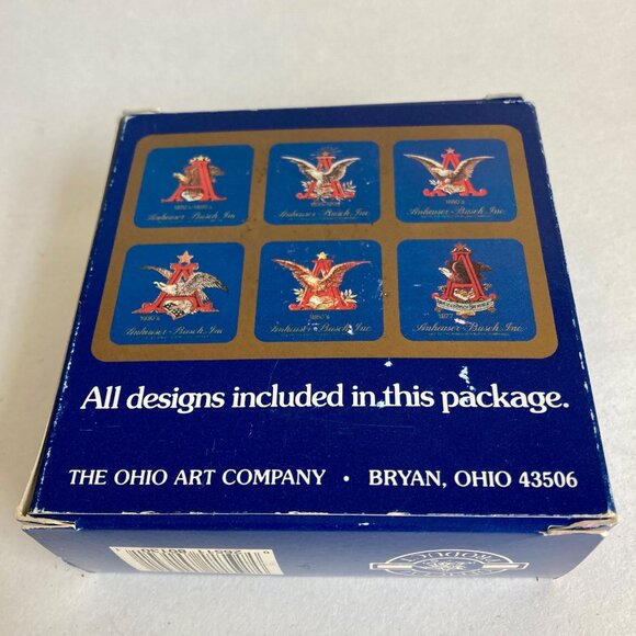 Anheuser-Busch, Inc Beer Coasters w/ Eagle Graphics Through the Years Set of 6 - Picture 2 of 5